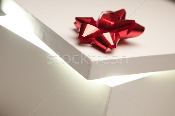 Stock fotó: Piros · íj · ajándék · doboz · mutat · fényes · tartalom