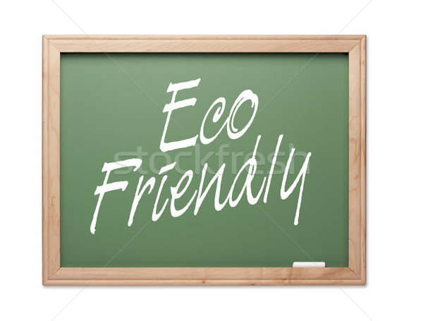 [[stock_photo]]: Respectueux · de · l'environnement · vert · craie · bord · blanche · école