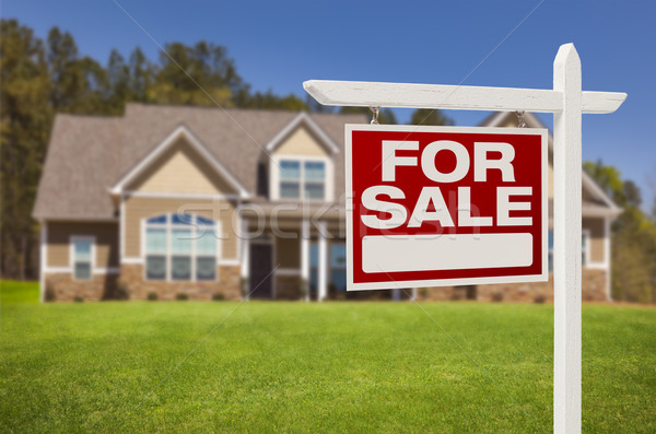 Home For Sale Sign in Front of New House Stock photo © feverpitch