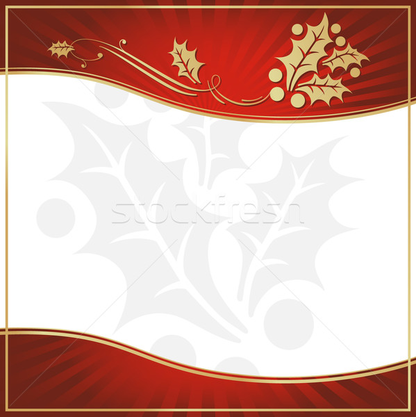 Exotic Red Holly Adorned Gift Tag Stock photo © feverpitch