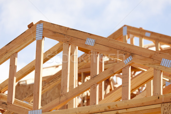 Abstract of Home Framing Construction Site Stock photo © feverpitch