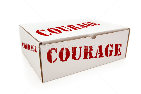 White Box with Courage on Sides Isolated Stock photo © feverpitch