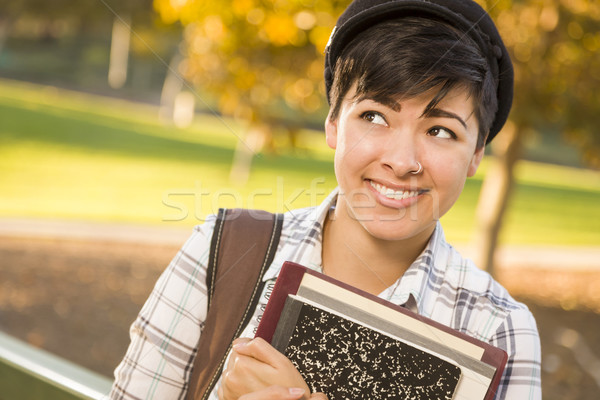 Portrait of Mixed Race Female Student Looking Away  Stock photo © feverpitch