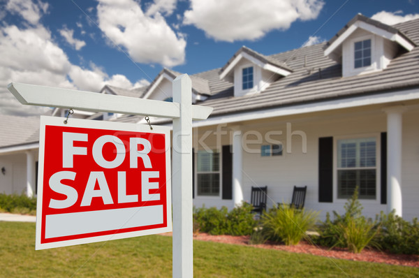 Home For Sale Real Estate Sign and House - Left Stock photo © feverpitch