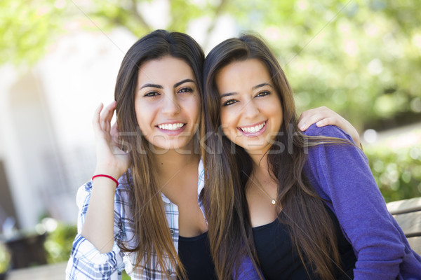Mixed Race Young Adult Female Friends Portrait Stock photo © feverpitch