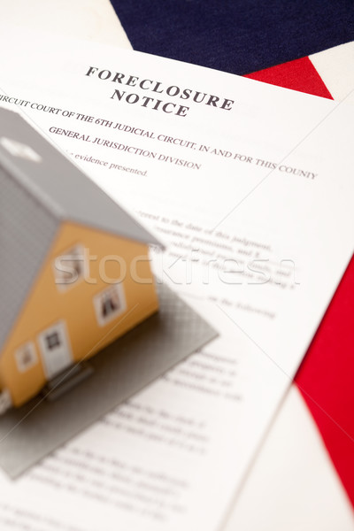 Foreclosure Notice, House and Flag Stock photo © feverpitch