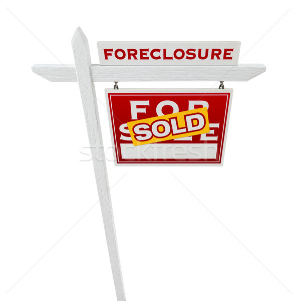 Right Facing Foreclosure Sold For Sale Real Estate Sign Isolated Stock photo © feverpitch