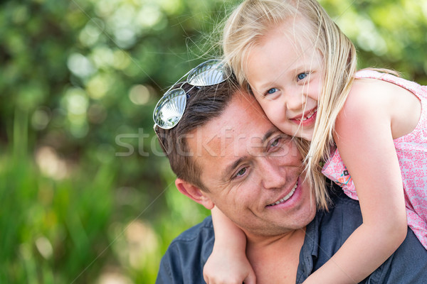 Stockfoto: Jonge · kaukasisch · vader · dochter · park
