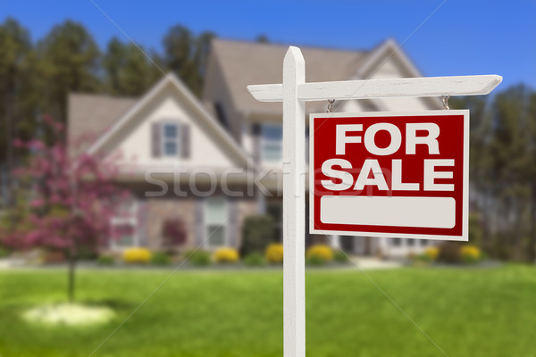 Home For Sale Sign in Front of New House Stock photo © feverpitch