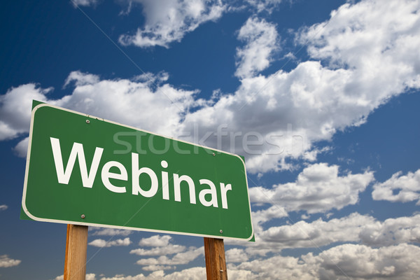 Webinar Green Road Sign Over Sky Stock photo © feverpitch