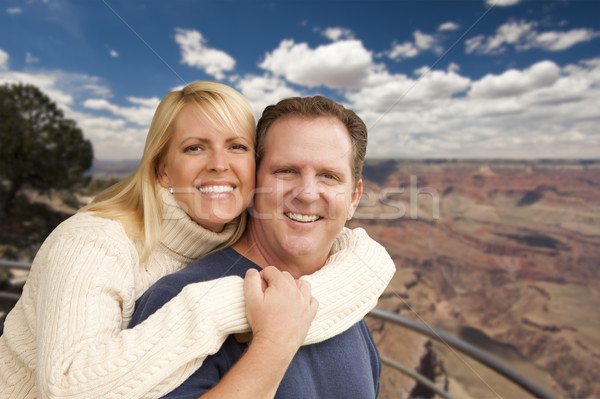 Happy Affectionate Couple at the Grand Canyon Stock photo © feverpitch