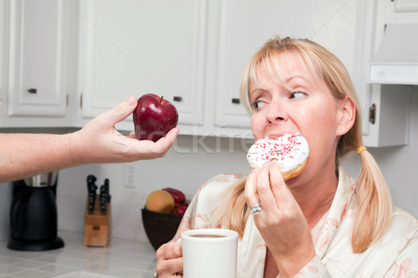 Fruits donut décision couple cuisine [[stock_photo]] © feverpitch