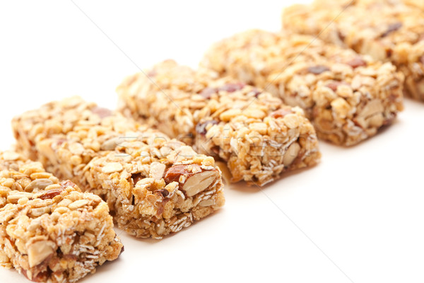 Vários granola barras isolado branco Foto stock © feverpitch