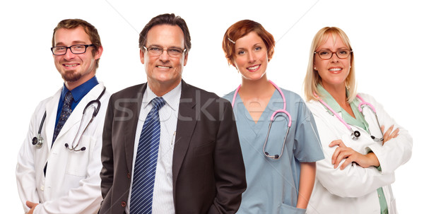 Stock foto: Lächelnd · Geschäftsmann · Ärzte · Krankenschwestern · männlich · weiblichen