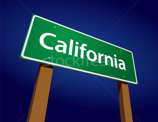California Green Road Sign Illustration Stock photo © feverpitch