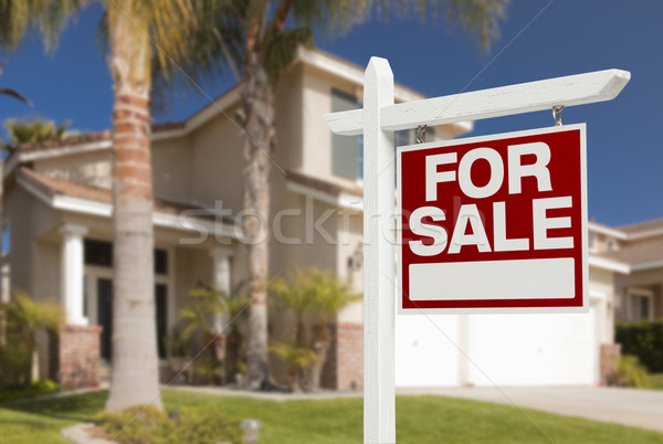 Home For Sale Sign in Front of New House Stock photo © feverpitch