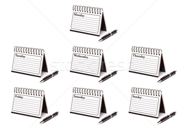Days of the Week Spiral Note Pads and Pen Stock photo © feverpitch