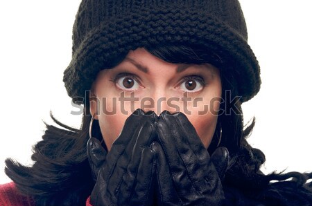 Attractive Woman Holds Candy Canes Stock photo © feverpitch