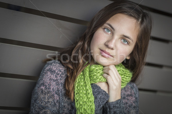 Portrait of Young Pretty Blue Eyed Girl Stock photo © feverpitch