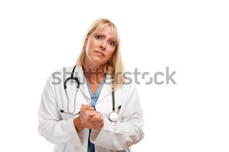 Concerned Female Blonde Doctor Stock photo © feverpitch