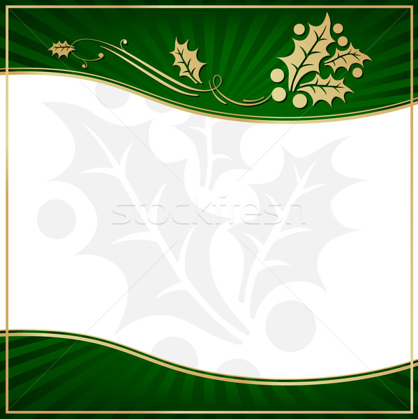 Exotic Green Holly Adorned Gift Tag Stock photo © feverpitch