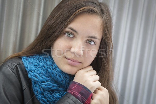 Portrait of Young Pretty Blue Eyed Girl Stock photo © feverpitch