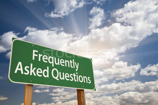 Frequently Asked Questions Green Road Sign Stock photo © feverpitch
