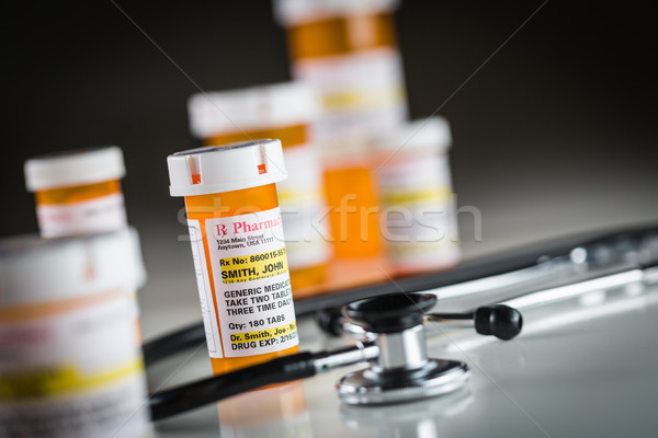 Non-Proprietary Medicine Prescription Bottles Abstract with Stet Stock photo © feverpitch