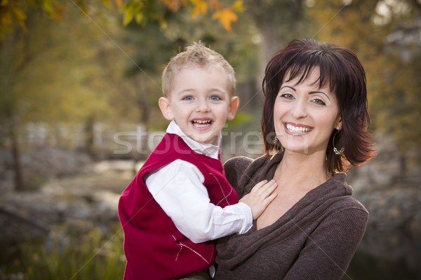 Attractive Mother and Son Portrait Outside Stock photo © feverpitch