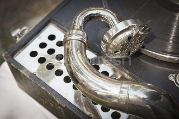 Antyczne gramofonu tabeli meble maszyny rekord Zdjęcia stock © feverpitch