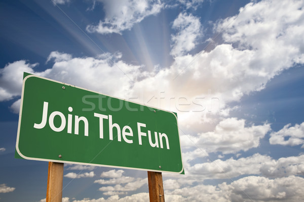 Join The Fun Green Road Sign Stock photo © feverpitch