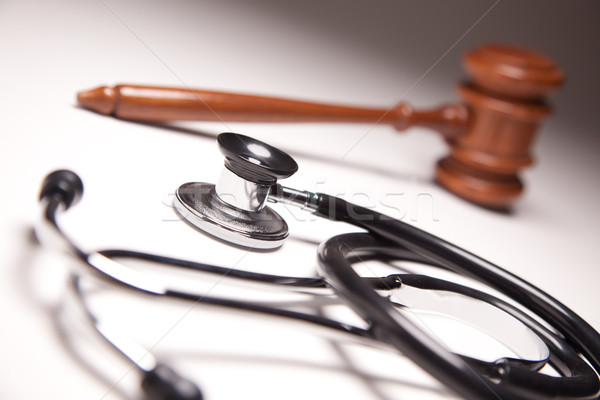 Stock foto: Hammer · Stethoskop · selektiven · Fokus · Medizin · Recht · Kriminalität