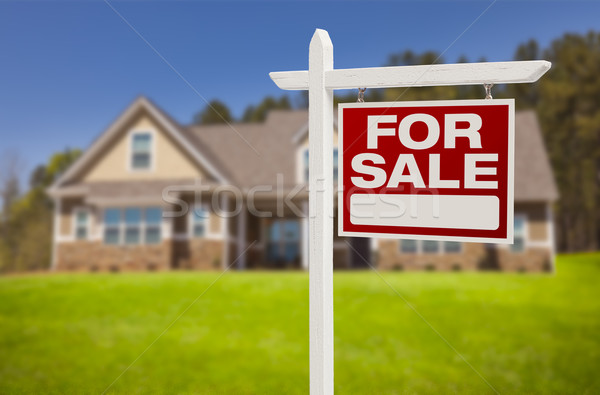 Home For Sale Sign in Front of New House Stock photo © feverpitch