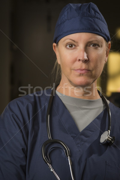 Stok fotoğraf: çekici · kadın · doktor · hemşire · portre · stetoskop