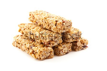 Stok fotoğraf: Granola · çubuklar · yalıtılmış · beyaz · dar