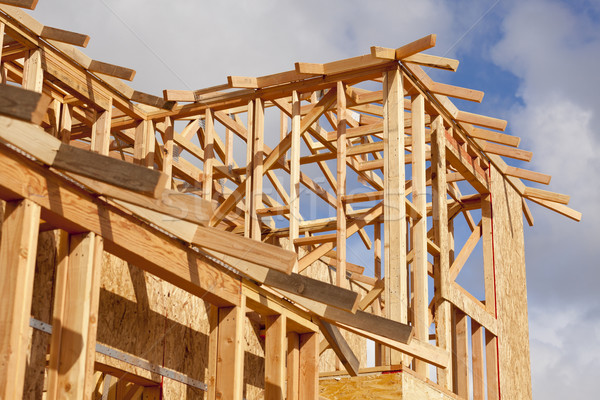 Abstract of Home Framing Construction Site Stock photo © feverpitch