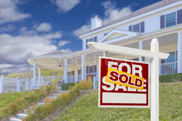 Sold Home For Sale Real Estate Sign and House Stock photo © feverpitch