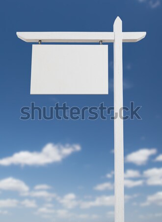 Stock foto: Immobilien · Zeichen · Wolken · Himmel · bereit · besitzen