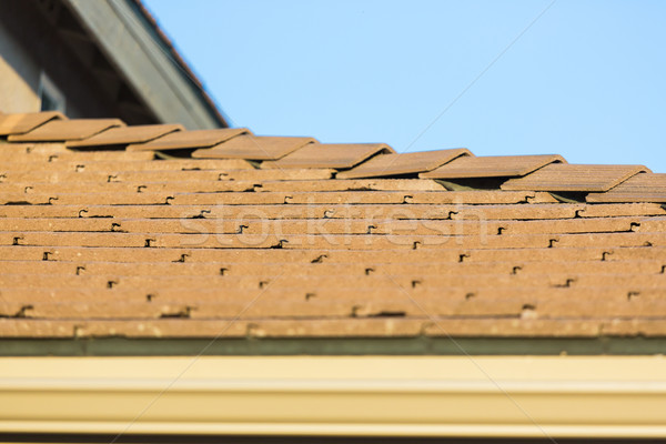 Roof of House with Concrete Tiles. Stock photo © feverpitch