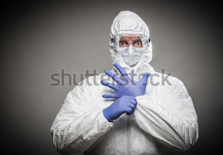 Man With Intense Expression Wearing HAZMAT Protective Clothing A Stock photo © feverpitch