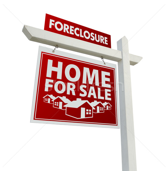 [[stock_photo]]: Rouge · forclusion · maison · vente · immobilier · signe