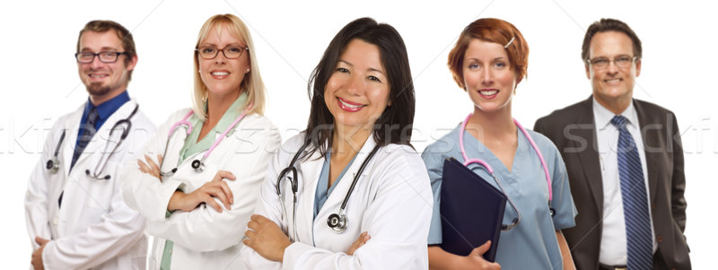 Group of Doctors or Nurses on a White Background Stock photo © feverpitch