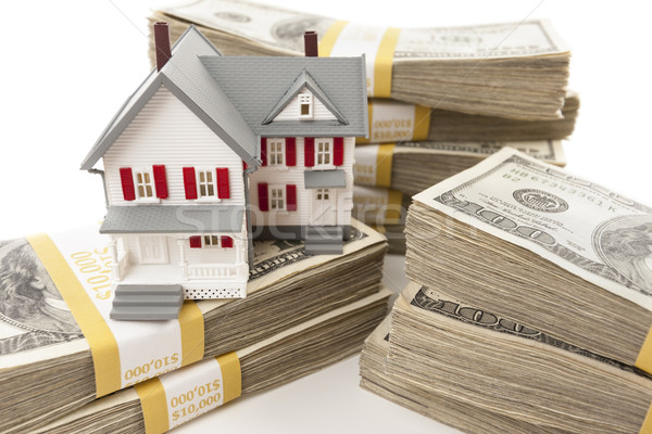 Stacks of Hundreds of Dollars with Small House Stock photo © feverpitch