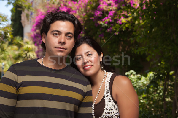 счастливым привлекательный Hispanic пару парка Сток-фото © feverpitch