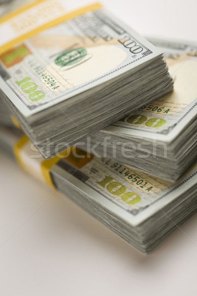 Stacks of Newly Designed One Hundred Dollar Bills Stock photo © feverpitch