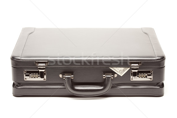 Fekete aktatáska dollár sarok védtelen fehér Stock fotó © feverpitch