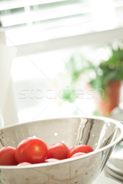 Fraîches dynamique roma tomates macro métal [[stock_photo]] © feverpitch