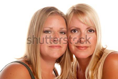 Zwei schönen Schwestern Porträt isoliert weiß Stock foto © feverpitch