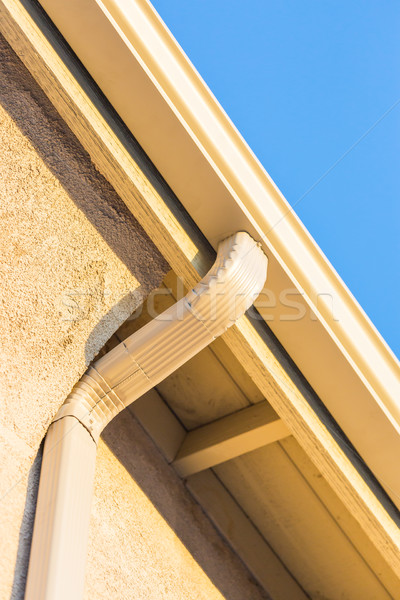 House with New Seamless Aluminum Rain Gutters. Stock photo © feverpitch