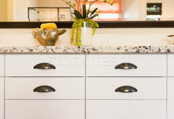 Stock photo: Classic Bathroom Granite Counter Top and Drawers Abstract